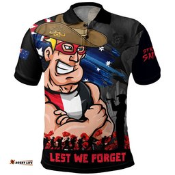 St Kilda Polo Shirt ANZAC Inspired Football Fan Memorial Design