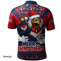 Sydney Roosters Polo Shirt Merry Christmas Festive Spirit Edition