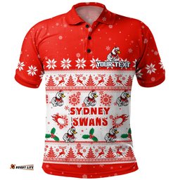 Sydney Swans Polo Shirt Special Ugly Christmas Holiday Footy Fans