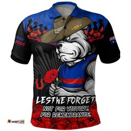 Western Bulldogs Polo Shirt ANZAC Day Not For Victory For Remembrance
