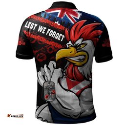Sydney Roosters Polo Shirt Anzac Remembrance Of The Fallen
