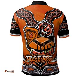 Wests Tigers Polo Shirt - Custom Tiger Aboriginal Inspired Polo Shirt