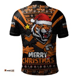 Wests Tigers Polo Shirt Merry Christmas Festive Spirit Edition