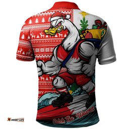 Sydney Swans Polo Shirt Christmas Holiday Santa Rides The Waves