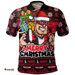 St Kilda Polo Shirt Festive Holiday Merry Christmas Vibe