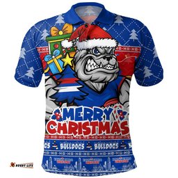 Western Bulldogs Polo Shirt Festive Holiday Merry Christmas Vibe