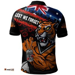 Wests Tigers Polo Shirt Anzac Remembrance Of The Fallen