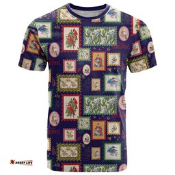 Aussie Birds Christmas La La Land T Shirt Navy Blue Vintage Stamp Edition LT9