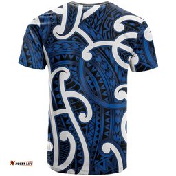 Aotearoa Maori Kowhaiwhai T Shirt Kikorangi Puhoro and Patiki LT9