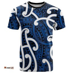 Aotearoa Maori Kowhaiwhai T Shirt Kikorangi Puhoro and Patiki LT9