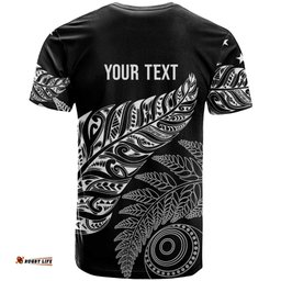 Aotearoa Personalized Lawn Bowls Maori T Shirt New Zealand Black Tribal Silver Fern LT7