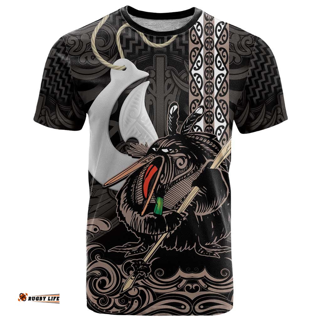 Aotearoa Hei Matau T Shirt Haka Kiwi Mix Maori Mangopare LT14