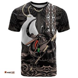 Aotearoa Hei Matau T Shirt Haka Kiwi Mix Maori Mangopare LT14