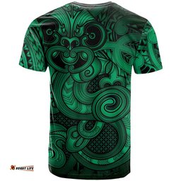 Aotearoa Maori Hei Tiki T Shirt Kakariki Kowhaiwhai Puhoro Motif LT9