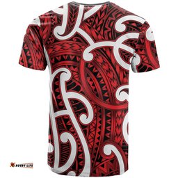Aotearoa Maori Kowhaiwhai T Shirt Whero Puhoro and Patiki LT9