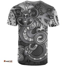 Aotearoa Maori Hei Tiki T Shirt Kiwikiwi Kowhaiwhai Puhoro Motif LT9
