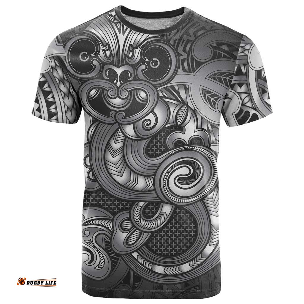 Aotearoa Maori Hei Tiki T Shirt Kiwikiwi Kowhaiwhai Puhoro Motif LT9
