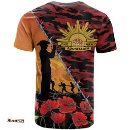 ANZAC Lest We Forget T Shirt Australian Army Poppy Tribute LT15