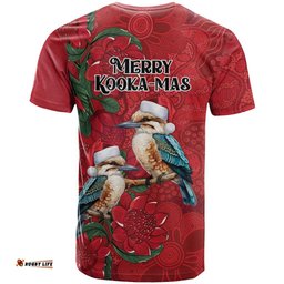 Aussie Kokaburra Waratah Christmas T Shirt Aboriginal Dots Painting LT9