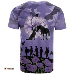 ANZAC Day T Shirt Lest We Forget the Animals Too LT19