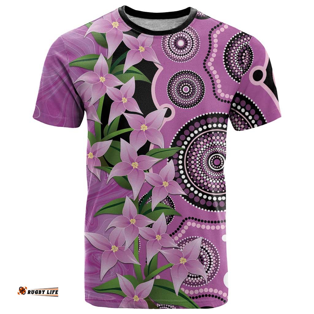 Australia Boronia T Shirt Aussie Native Flowers Indigenous Art LT14