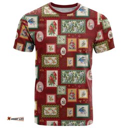 Aussie Birds Christmas La La Land T Shirt Red Vintage Stamp Edition LT9