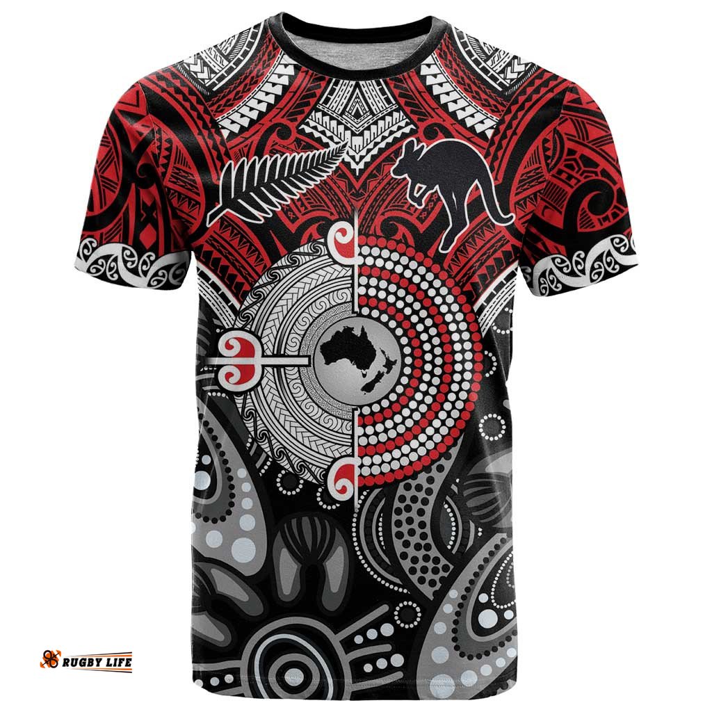 Aotearoa and Australia T Shirt New Zealand Honour The Treaty Ake!Ake!Ake! LT9