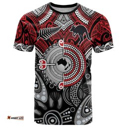 Aotearoa and Australia T Shirt New Zealand Honour The Treaty Ake!Ake!Ake! LT9