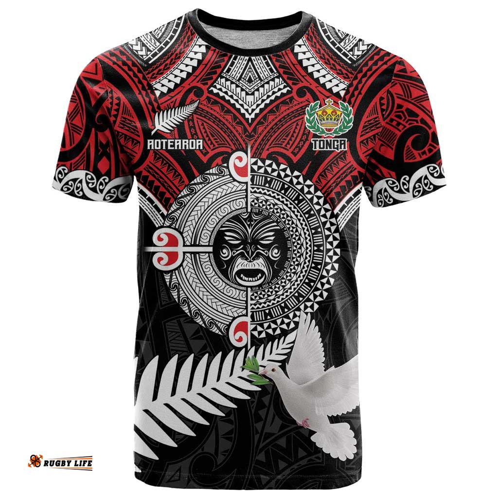 Aotearoa and Tonga Mo Te Tiriti T Shirt New Zealand Honour The Treaty Ake!Ake!Ake! LT9