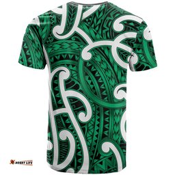 Aotearoa Maori Kowhaiwhai T Shirt Kakariki Puhoro and Patiki LT9