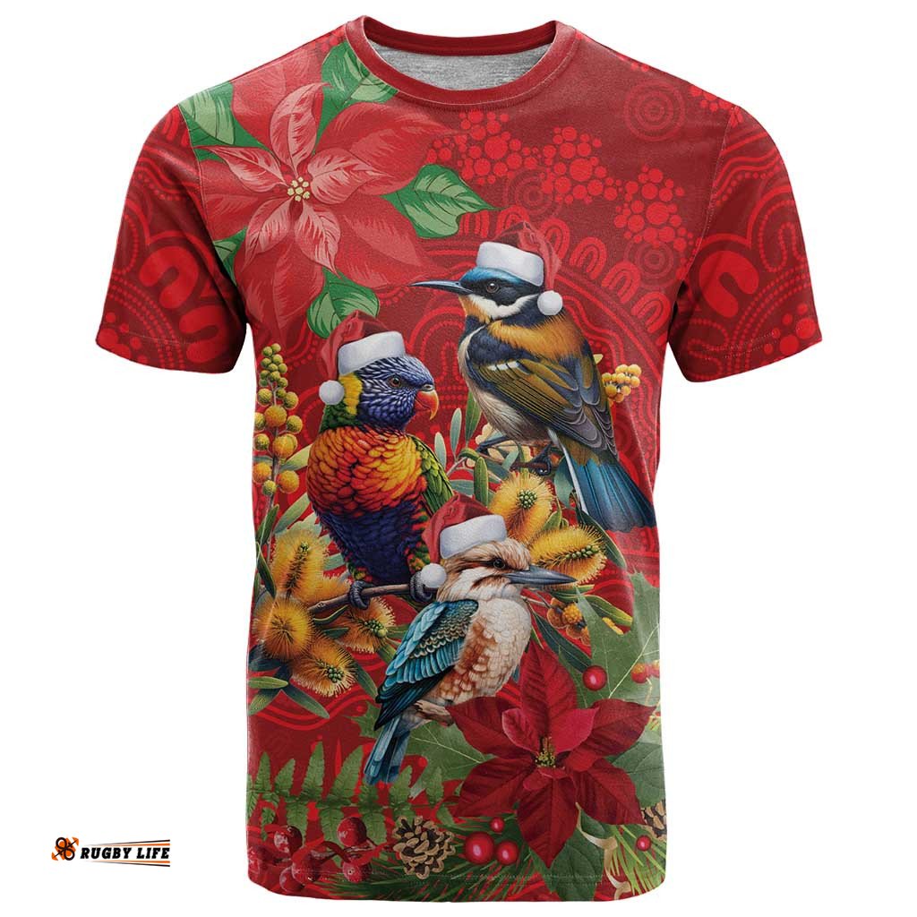Aussie Native Bird T Shirt Aboriginal Inspired Christmas LT9