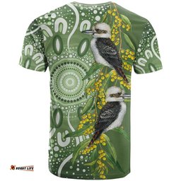 Aussie Kokaburra Golden Wattle T Shirt Aboriginal with National Color LT9