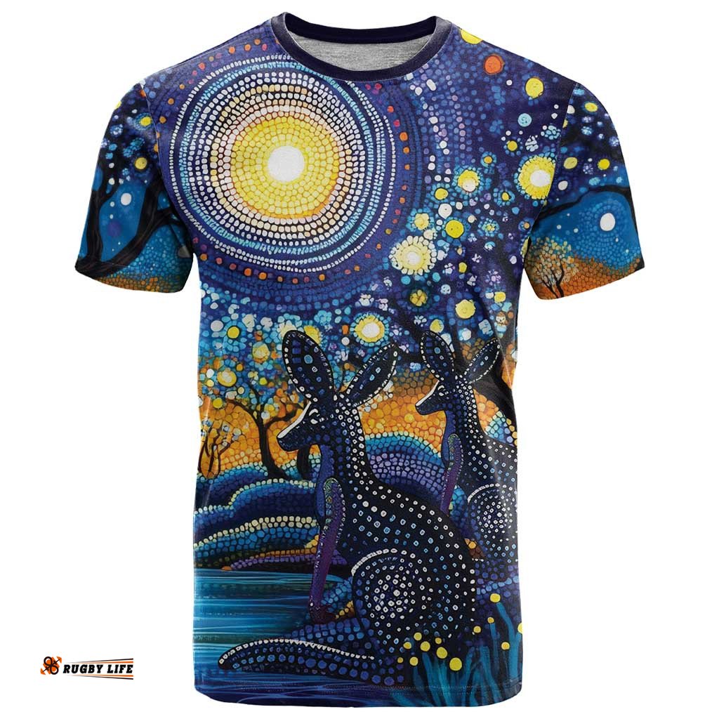 Australian Night Sky Landscape T Shirt Aboriginal Dreamtime Story LT9