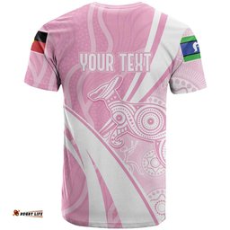 Australia Bowls Personalised Indigenous Pink Round T Shirt LT7