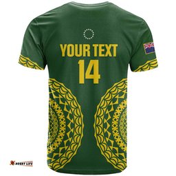 Custom Avaiki Cook Islands Rugby T Shirt Kuki Airani Tatau Green LT14