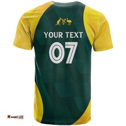 Australia Cricket Custom T Shirt GO Aussie - Modern Motif LT7