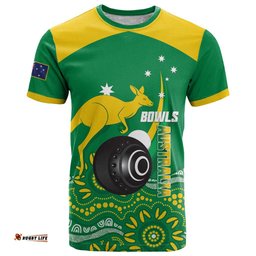 Custom Bowls Australia T Shirt Aussie Kangaroo Aboriginal Art LT14