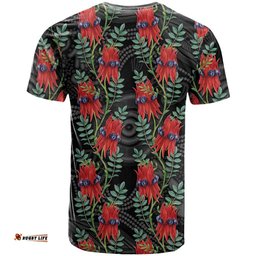 Australia Sturt's Desert Pea T Shirt Aussie Native Flowers Indigenous Art LT14
