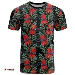Australia Sturt's Desert Pea T Shirt Aussie Native Flowers Indigenous Art LT14