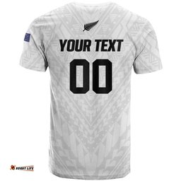Custom Football New Zealand T Shirt Aotearoa United White Version LT01