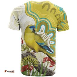 Australia Rock Parrot T Shirt Kangaroo Paws Indigenous Art LT14