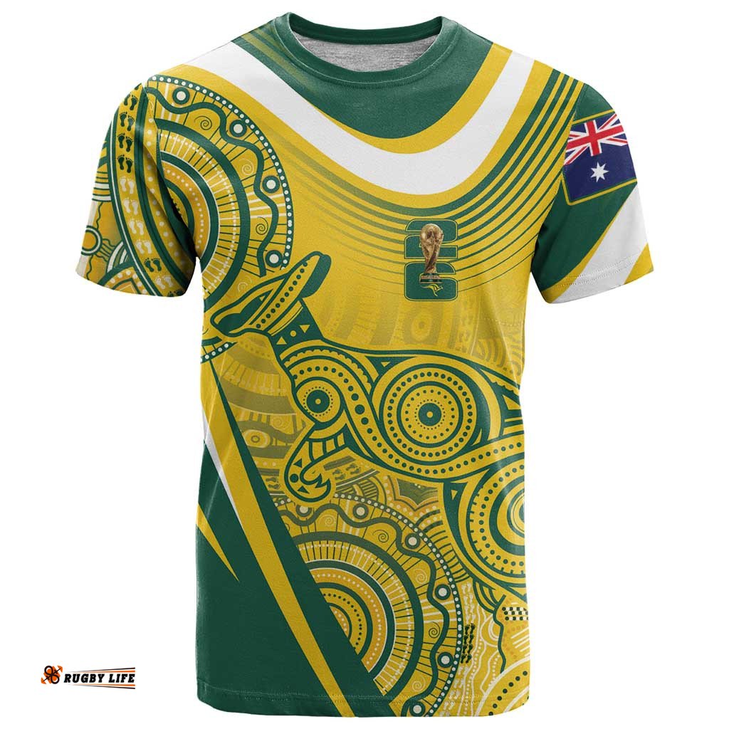 Australia Custom Indigenous T Shirt WC2026 Socceroos Aboriginal Arts LT7