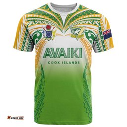 Custom Cook Islands Rugby League T Shirt Avaiki Tatau Tribal Motifs White Color LT03