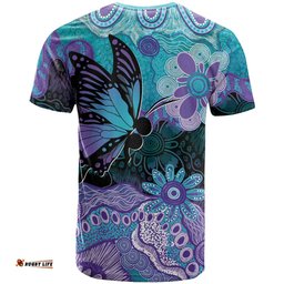Australia Indigenous Teal Purple Contemporary Aboriginal Art T Shirt Hope Is Real LT7