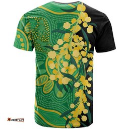 Australia Golden Wattle T Shirt Aussie Native Flowers Indigenous Art LT14