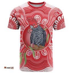 Australia Gang-gang Cockatoo Christmas T Shirt Eucalyptus Blossoms Aboriginal Merry Xmas LT14