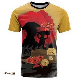 Australia Two-up Pennies ANZAC Day T Shirt Slouch Hat Last Post With Poppy LT14