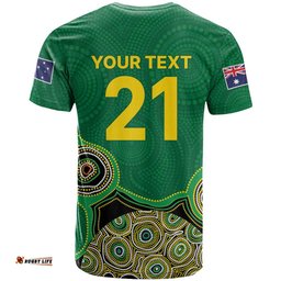 Custom Australia Cricket Spirit 2026 T Shirt World T20 Edition - Green Aboriginal LT9