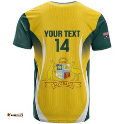 Custom Australia Cricket T Shirt Go Champions Aussie LT14