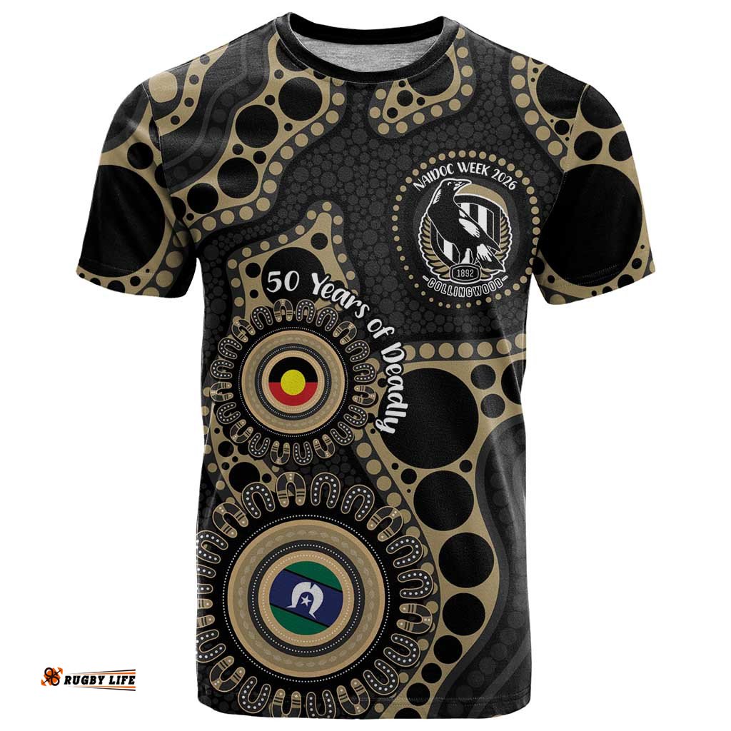 Collingwood NAIDOC Week 2026 Personalised T Shirt 50 Years of Deadly Aboriginal Art LT14
